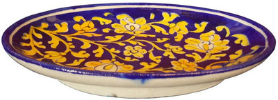 

Shilpbazaar Amazing Pottery Decorative Platter(Blue)
