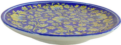 

Shilpbazaar Pretty Pottery Decorative Platter(Blue)