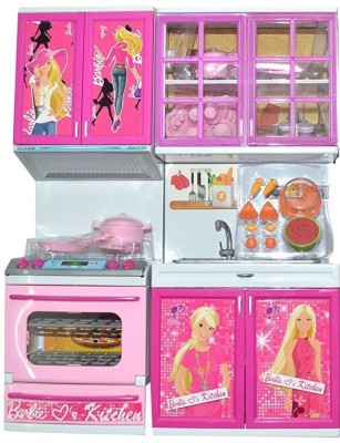 Techhark Barbie vogue Modern  Kitchen  set  For Kids Pink  
