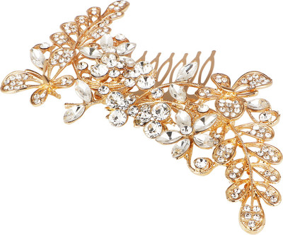 

Pink Rose Princess Charm Hair Pin(Gold, White)