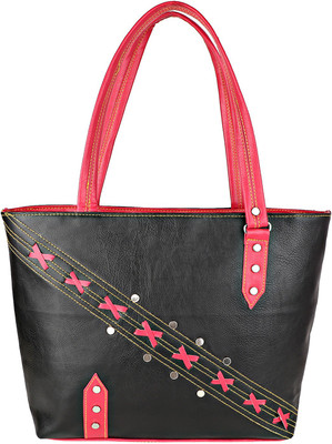 

Emblazon Hand-held Bag(Black, Pink)
