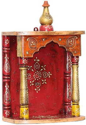 

Apkamart Handicraft Decorative Temple - Wooden Temples for Home Decor and Gifts Solid Wood Home Temple(Height: 34 cm)