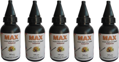 

Max Professional Extra Dark Laser Powder Pack of 5 Each 100ML Bottle For Samsung Printers Refill Single Color Ink Toner(Black)