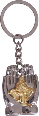 

Dealfinity Palm Holding Golden Lord Ganesha DKYCN619 Key Chain(Multicolor)