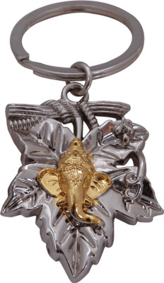 Zeroza Leaf Ganesha Full Metal IDL09 Key Chain(Gold)