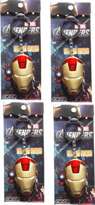 

Spot Dealz SDL1003 Ironman face pack of 4 full metal key chain Key Chain