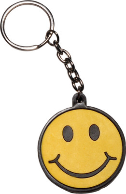 Oyedeal Smiley Rubber Key Chain(Black, Yellow)