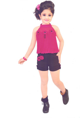 

Hey Baby Girls Party(Festive) Top Shorts(Pink