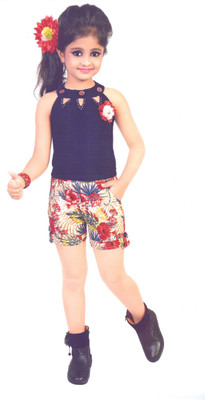 

Hey Baby Girls Party(Festive) Top Shorts(Blue