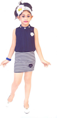 

Hey Baby Girls Party(Festive) Top Skirt(Blue