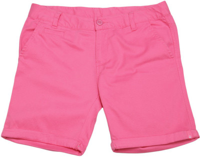 

United Colors of Benetton Short For Girls Casual Solid Cotton(Pink, Pack of 1, S05