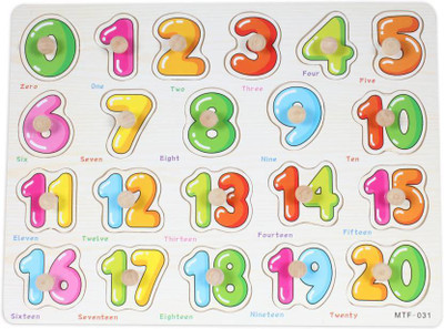 

Alria Educational Essentials Wooden Number Puzzle Picture With Peg Knobs for Kids/ Toddlers / Babies(Multicolor)