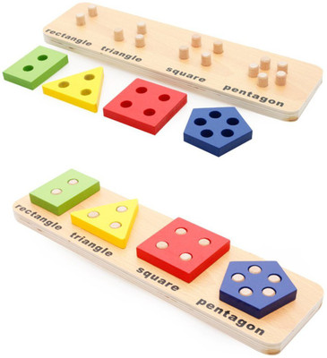 

Alria Baby Wooden Shape & Colour Recognition Colorful Geometric Kids Board Stack & Sort Toddler Puzzle Toy(Multicolor)