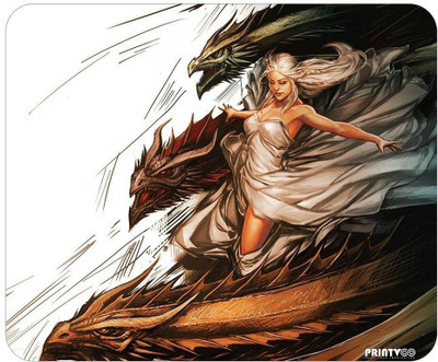 

PrintVoo GOT Daenerys with Dragons Design Mousepad(Multicolor)