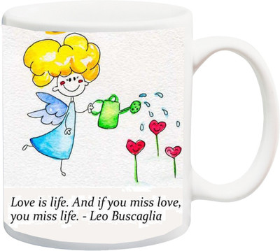 

ME&YOU Gift for Husband/Wife/Boyfriend/Girlfriend/lover;Love is Life and if you miss love HD Print Ceramic Mug(325 ml), Multicolor