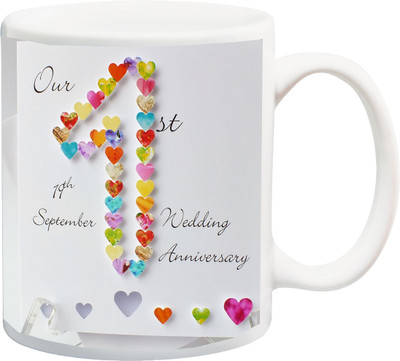 

ME&YOU Gift for Husband/Wife/Boyfriend/Girlfriend/Couple On Valentine's Day Or Anniversary;Our 1ST 19th September wedding Annivarsery Special printed Ceramic Mug(325 ml), Multicolor