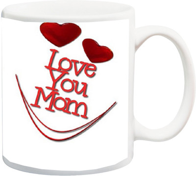 

ME&YOU Gift for mum/maa/mother/mummy/maa;Happy Birthday to the most beautiful love you mom red printed Ceramic Mug(325 ml), Multicolor