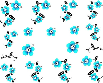 

SENECIO™ Hibiscus Rose Magenta Nail Art Manicure Decals Water Transfer Stickers Sheet(Multicolor)