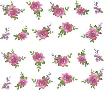 Flipkart - SENECIOï¿½ï¿½ Rose Bunch Multicolor Style – 5 Nail Art Manicure Decals Water Transfer Stickers Sheet(Multicolor)