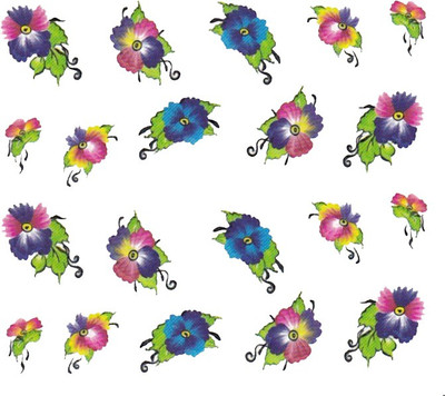 

SENECIO™ Rose Bunch Multicolor Style - 9 Nail Art Manicure Decals Water Transfer Stickers Sheet(Multicolor)