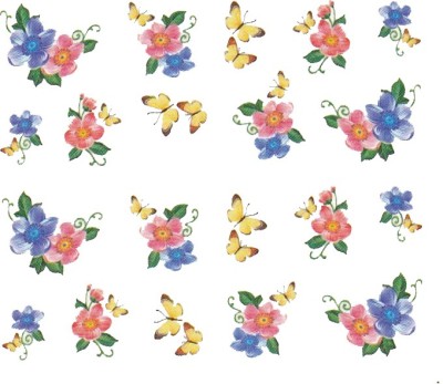 Flipkart - SENECIOï¿½ï¿½ Rose Bunch Multicolor Style – 6 Nail Art Manicure Decals Water Transfer Stickers Sheet(Multicolor)