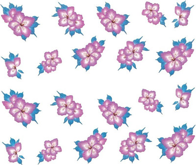 

SENECIO™ Rose Bunch Multicolor Style - 18 Nail Art Manicure Decals Water Transfer Stickers Sheet(Multicolor)