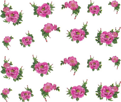 

SENECIO™ Rose Bunch Multicolor Style - 1 Nail Art Manicure Decals Water Transfer Stickers Sheet(Multicolor)