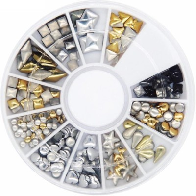 Flipkart - SENECIOï¿½ï¿½ 12 Colors Half Round Pearl Nail Studd 6cm Wheel(Multicolor)