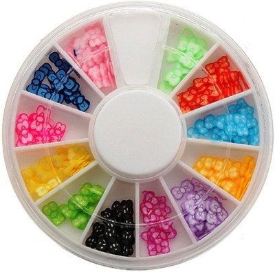 Flipkart - SENECIOï¿½ï¿½ 12 Colors 3D Square Nail Studd 6cm Wheel(Multicolor)