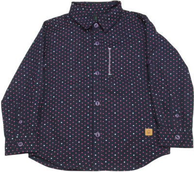 

United Colors of Benetton. Boys Printed Casual Dark Blue Shirt, 901