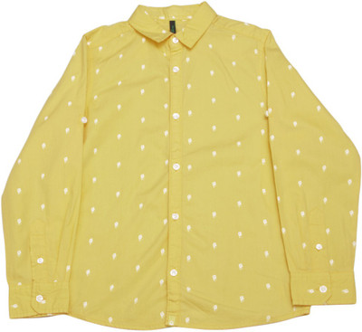 

United Colors of Benetton. Boys Printed Casual Yellow Shirt, 902