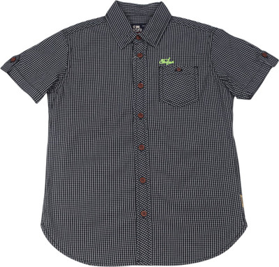 

Flying Machine Boys Solid Casual Shirt, Black