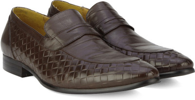 

Pavers England Genuine Leather Slip On For Men(Brown