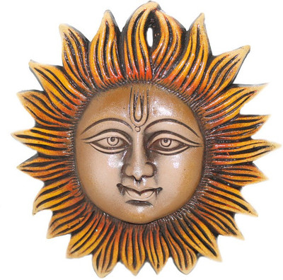 

Sarvsiddhi Terracotta Sun Wall Décor Decorative Showpiece - 3 cm(Terracotta, Brown)