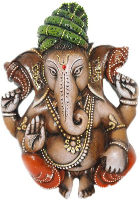 

Sarvsiddhi Terracotta Turban Ganesh Wall Hanging Decorative Showpiece - 8 cm(Terracotta, Multicolor)