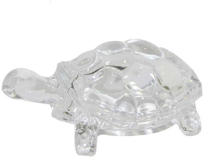 

RUDRA Fengsui Vastu Crystal Tortotise Decorative Showpiece - 6 cm(Crystal, Clear)