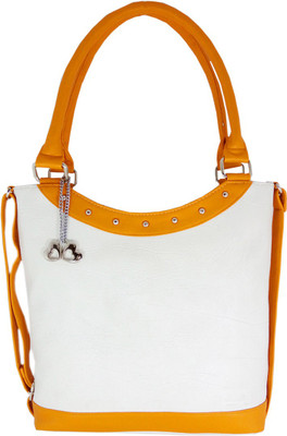 

Anglopanglo Women Casual White, Yellow PU Hand-held Bag