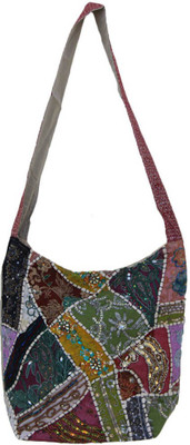 

The Living Craft Women Casual Multicolor Cotton Sling Bag