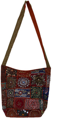 

The Living Craft Women Casual Multicolor Cotton Sling Bag