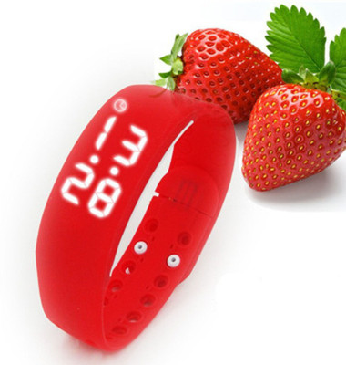 

IZED Fitness BanD 3D PeDometer Sleep Temperature Calorie Monitor Time Display Silicon Without SpeeDometer RED Smartwatch(Red Strap Regular)
