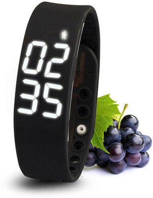 

IZED Fitness BanD 3D PeDometer Sleep Temperature Calorie Monitor Time Display Silicon Without SpeeDometer black Smartwatch(Black Strap Regular)