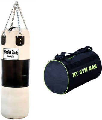 

Monika Sports moni punching bag unfilled(White, Kit Bag), Black;white