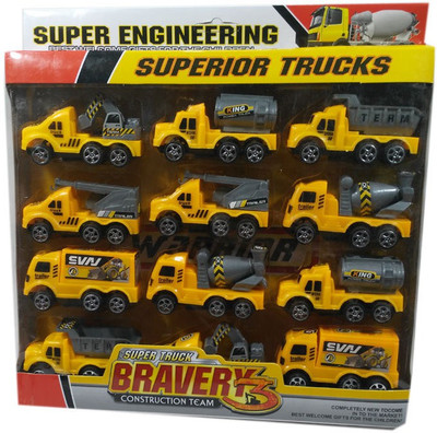 

HALO NATION Construction Trucks Collection Set of 12(Yellow)