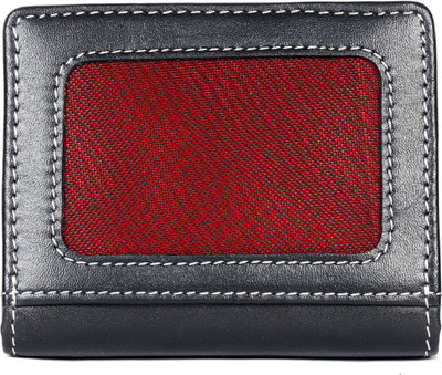 

l'ange Men Black Genuine Leather Wallet(6 Card Slots)
