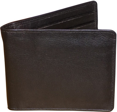 

Kan Black Genuine Leather Wallet/Document Holder for Boys and Men(Black)