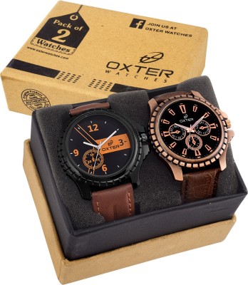 Oxter OX-7603 Pack Of Copper And Brown Elegant Analog Watch  - For Men   Watches  (Oxter)