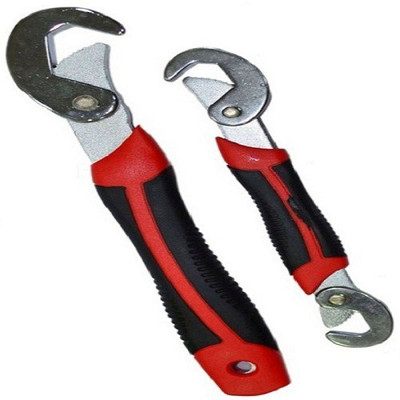 Edwin Clark Snap N Grip Red Steel Multipurpose Wrench Set Of 2 Steel Multipurpose set of 2 9-32mm Double Sided Adjustable Wrench Double Sided Speed Wrench(Pack of 2)