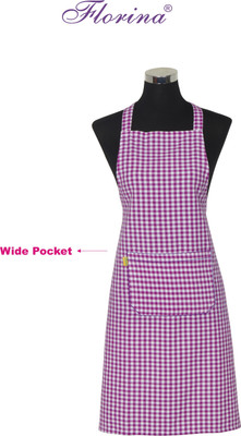 

Florina Cotton Home Use Apron - Free Size(Lavender, White, Single Piece)