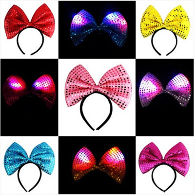 

Funcart Light-Up Sequin Bowknot Headband-red