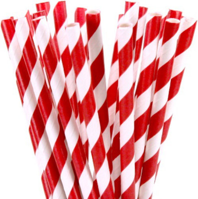 

Funcart Red diagonal strips paper straws ( 25 pcs/pack)